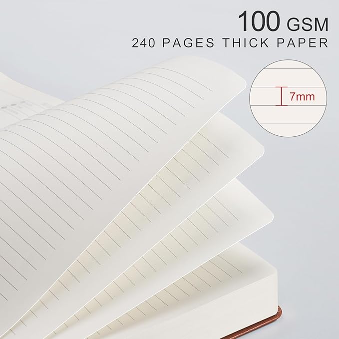 EMSHOI Meeting Notebook for Work with Action Items - 240 Pages A4 Large Project Planner Agenda Organizer Work Notebook for Women Men Office Business Notes, PU Leather Hardcover, 8.5" x 11", Coffee