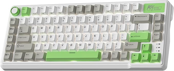 RK ROYAL KLUDGE L75 Gasket Mount Mechanical Keyboard w/Knob/Macro Keys & Touchable Nameplate, Tri-Mode 75% TKL Wireless Keyboard BT/2.4G/USB-C, Hot Swappable, Pro Software, Massive 8000mAh Battery