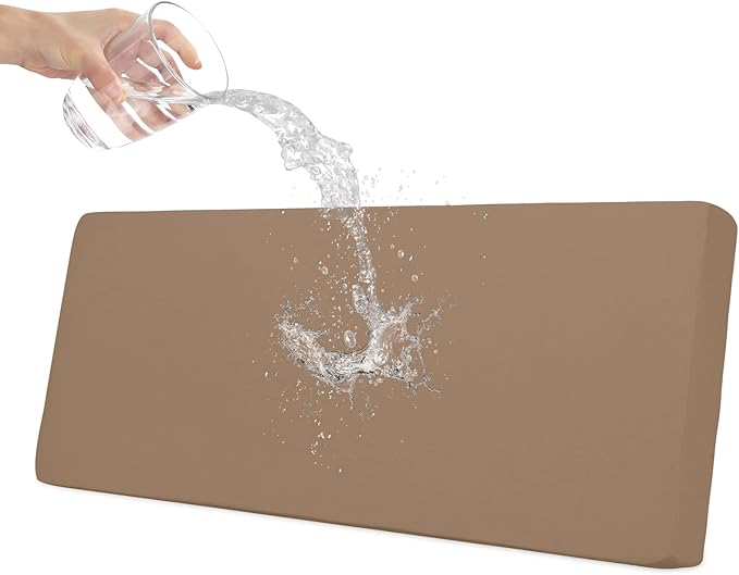 Easy-Going 100% Waterproof Oversized Sofa Seat Cushion Slipcovers Couch Cushion Cover Stretch Furniture Protector for Kids, Pets (Oversized Sofa Cushion, Camel)