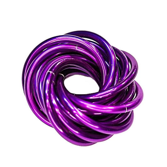 Möbii Fidget Ball (Solid Color): Quiet Mobius ADHD Anxiety Stim Stress Relief Toy Tool for Home Travel Office or Desk (Small, Half, Amethyst)