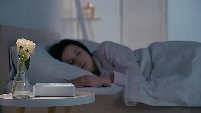 Sound Oasis Stereo Bluetooth Sound Machine for Sleep and Tinnitus Masking, 20 Non-Looping Soothing Sounds Plus Pink Noise, Hi-Fidelity Speakers, Portable Sound Therapy for Home, Baby, Office or Travel