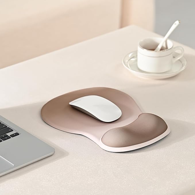 EooCoo Ergonomic Mouse Pad with Gel Wrist Rest Support Middle Concave Design, Relieve Wrist Pain Mousepad, Non-Slip Base for Laptop, Office Desk Accessories, Carpal Tunnel Syndrome