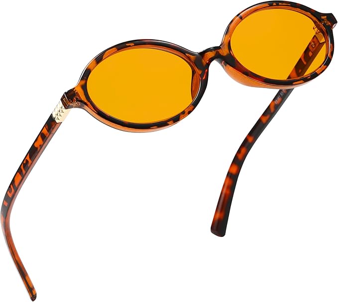 Trendy Amber Blue Light Blocking Glasses Orange Lens for Better Sleep,Computer Eye Strain Men Women Gaming Glasses