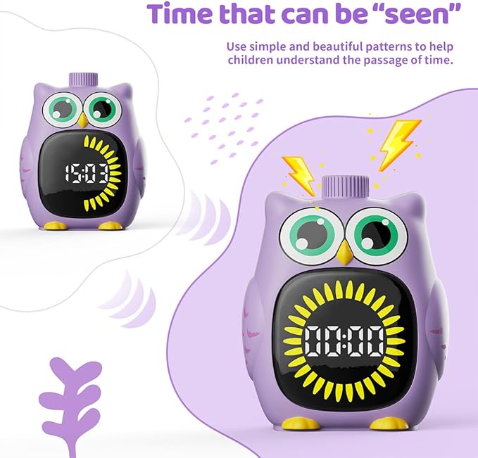 Visual Timer for Kids 99 Minute Kid Timer Visual Countdown Focus Smoother Routines for ADHD Autism Toddler Classroom Home Silent Management Tools Purple