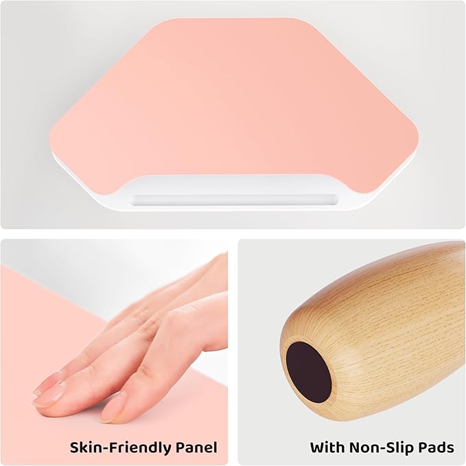 Monitor Stand Riser,2 Tier Corner Wood Monitor Stand Sturdy Computer Stand Multi-Purpose Desktop Storage Stand for Laptop,PC,iMac,Printer,Computer,Pink