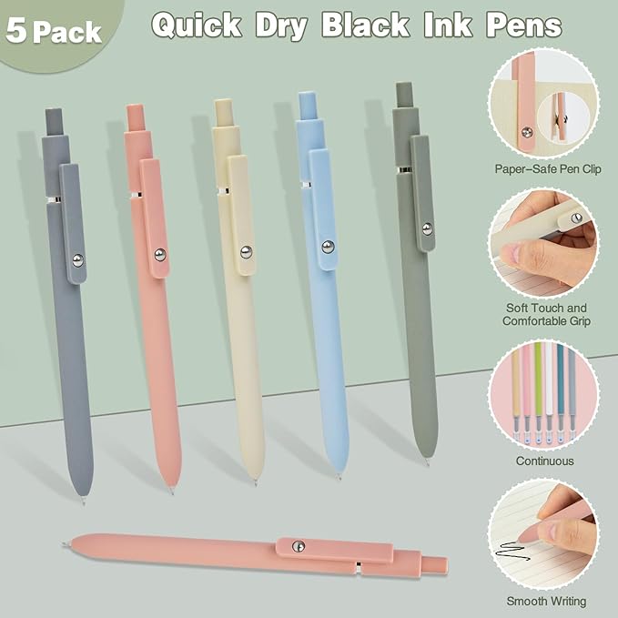 52 PCS Aesthetic School Supplies with Highlighters, Mechanical Pencils, Color Ink Gel pens, Pencil Case, Bible Study Supplies, Pens Pencils and Highlighters Set, Stationary Set for Student