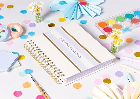 2025-2026 Eccolo Spiral Agenda Planner, Blue Gold Lines, Weekly & Monthly Pages, 18 Months, Sticker Sheets, Inspirational Quotes (7.75 x 8.75, July 2025 - Dec 2026)
