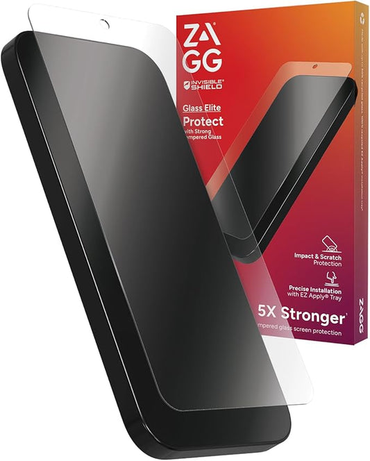 ZAGG InvisibleShield Glass Elite Samsung Galaxy S24 Screen Protector - Ultra-Strong Aluminosilicate, Enhanced Scratch Resistance, Recycled Materials, EZ Apply, Fingerprint and Smudge Resistant