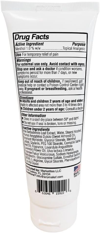 Hemp Cream with Lavender Aromatherapy - 1000MG Made in USA - Muscle & Joint Relief - Menthol, Glucosamine, Chondroitin MSM - Vegan