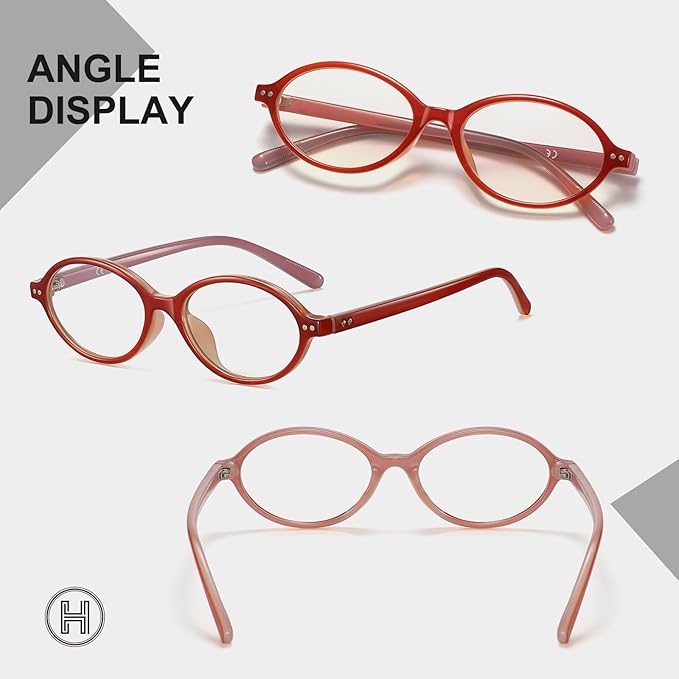 HAOLOTA Blue Light Blocking Glasses Women, Trendy Round Anti Eyestrain UV Glare TV Phone Computer Gaming Eyeglasses