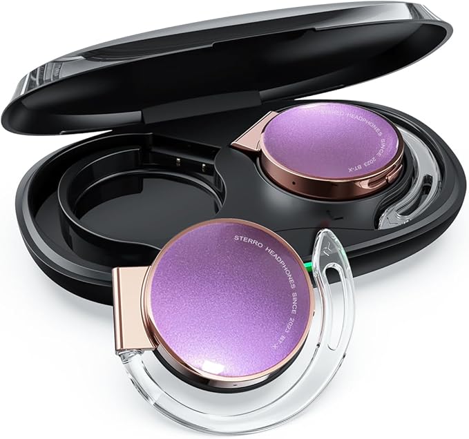 On Ear Headphones Bluetooth, Noise Cancelling Open Ear Headphones Wireless, Clip On Sport Headset Bluetooth with 4 Microphone, Comfort Fit Earphones with Long Battery Life