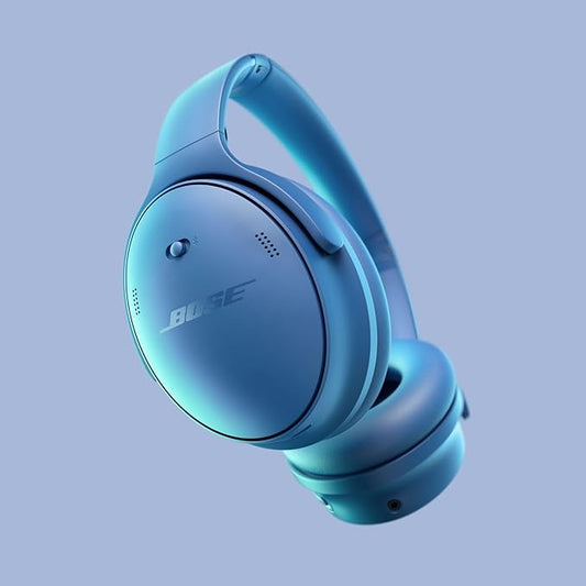 Bose QuietComfort Bluetooth Headphones, Wireless Headphones with Active Over Ear Noise Cancelling and Mic, Deep Bass, Up to 24 Hours of Playtime, Blue Dusk - Limited Edition Color