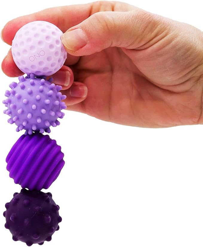 ONO Signets – Silicone Magnetic Balls with Textured Dimples, Bumps, and Waves | Fun to Play with Fidget Toy for Adults | Help Relieve Stress, Anxiety, Tension (Lavender, Set of 4)
