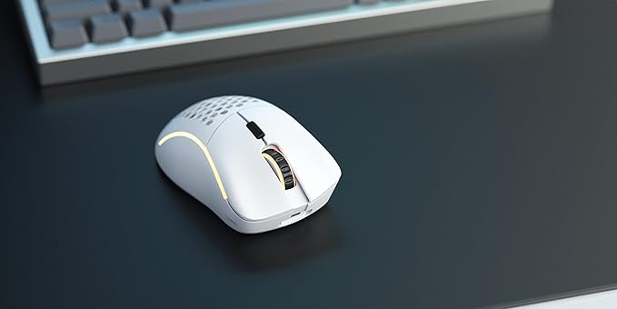 Glorious Model D- (Minus) Wireless Gaming Mouse - 67g Superlight Honeycomb Design, RGB, Ergonomic, Lag Free 2.4GHz Wireless, Up to 71 Hours Battery - Matte White