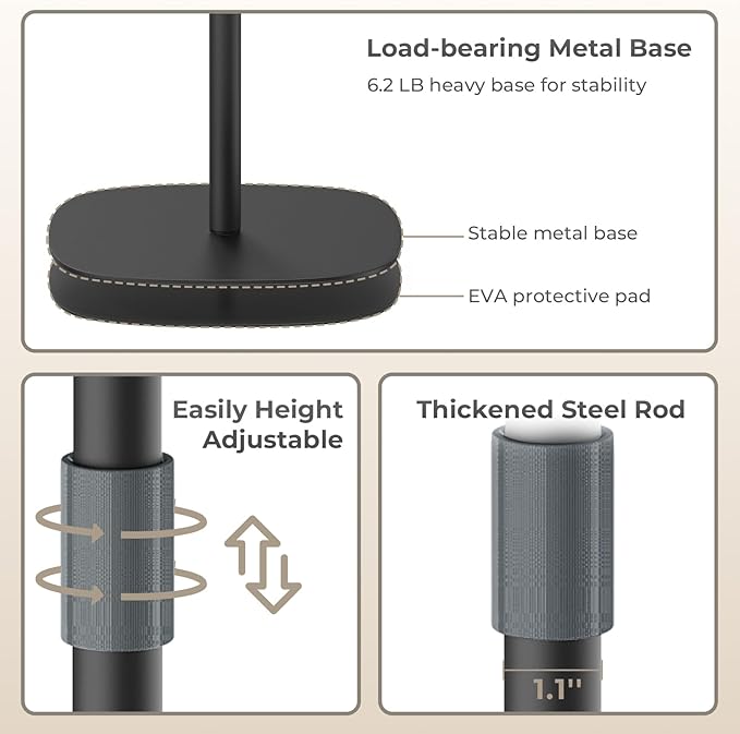 Portable Laptop Floor Stand, Bedside/Sofa Table with Height Adjustable 18''~48'', Sleek Wooden Lectern Standing Desk Mobile Podium for Home, Office, School, Black