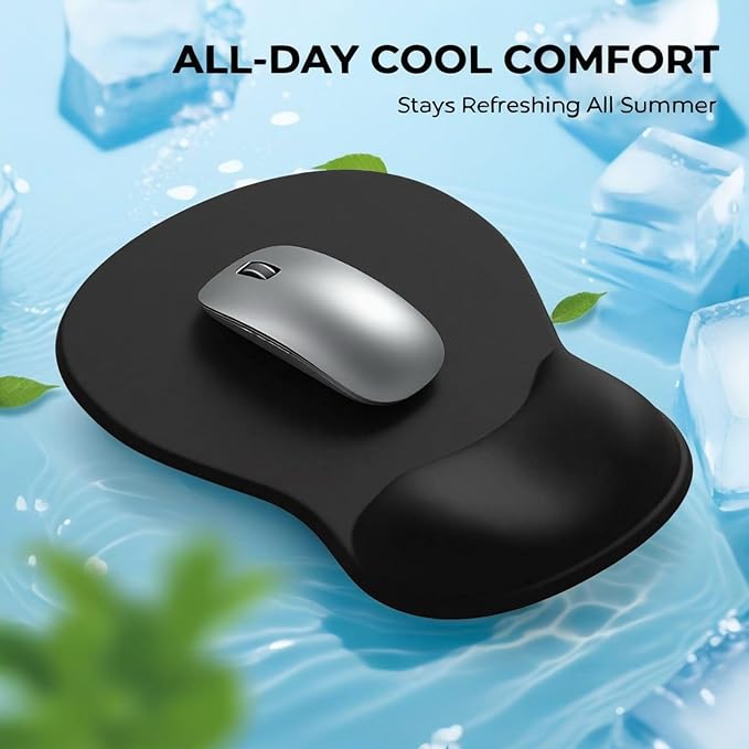 EooCoo Ergonomic Mouse Pad with Gel Wrist Rest Support Middle Concave Design, Relieve Wrist Pain Mousepad, Non-Slip Base for Laptop, Computer, Office Desk Accessories, Carpal Tunnel Syndrome