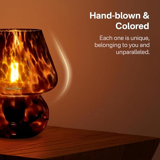 Mushroom Lamp Table Lamp for Bedroom,Small Desk Bedside Lamps for Living Room,Mushroom Decor Cute Mini Modern Mid Century Lamps for Night Stands,Aesthetic Home Living Room Decor(Black)