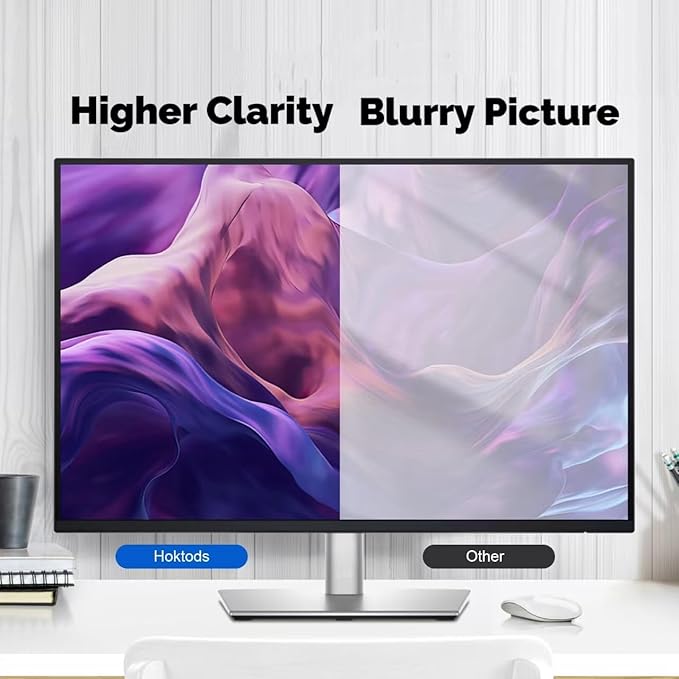 Magnetic Hanging Computer Privacy Screen Filter for 19.5 Inch, Removable Aluminum Alloy Privacy Shield for 16:9 Widescreen Monitor, Eye Protection Blue Light Filter