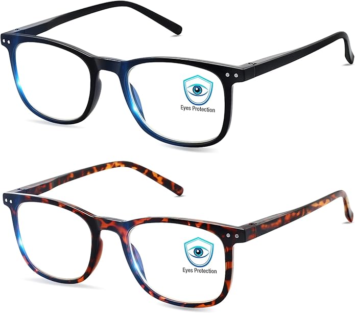 Blue Light Blocking Glasses, Blue Blocker Computer Glasses for Men Women, Anti Glare 400 UV & Eye Strain Fake Square Glasses