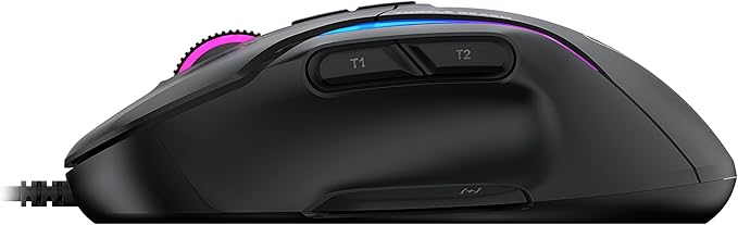Turtle Beach Kone II – Wired Ergonomic RGB Gaming Mouse, 26K DPI Optical Sensor, 100M Click Life Optical Switches, 23 Customizable Inputs, 4D Scroll Wheel, Pure PTFE Glides - Ash Black