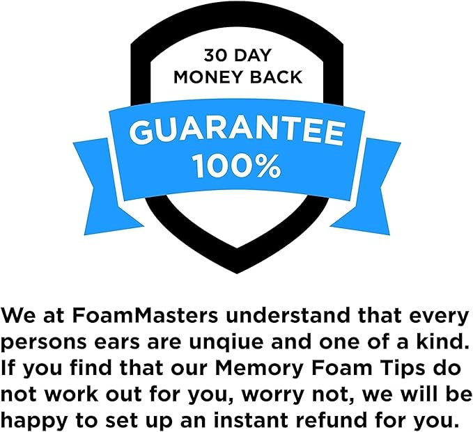 Foam Masters Memory Foam Ear Tips for AirPods Pro 1st & 2nd Gen | Comfortable | Secure | Better Noise Cancellation | Version 3.0 Replacement Buds (Small, Med, Large - 3 Pairs, White)