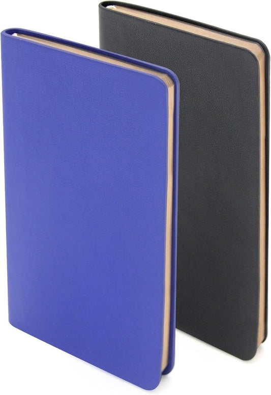 Soft Cover Journal Notebooks 2 Pack A6 Pocket Notebook Small Notebooks Lined Writing Journals 3.1x5.5 Inches 112 Pages Mini Notebooks Journals for Men and Women Travel Office School Black Dark Blue