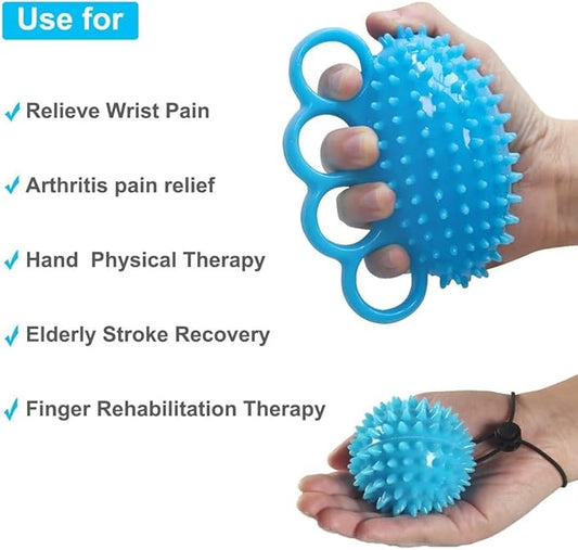 Hand Exerciser Ball, Finger Strengthener, Hand Grip Stress Balls for Adults, Hand Massager for Therapy Arthritis and Carpal Tunnel, Stress Relief, Set of 2