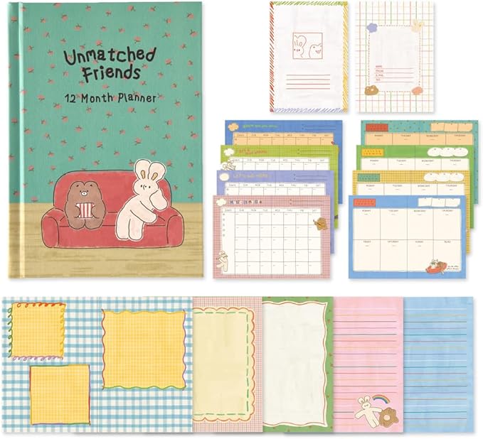 Monolike Hardcover Unmatched Friends Diary, 06. Mint - Academic Planner Weekly & Monthly Planner