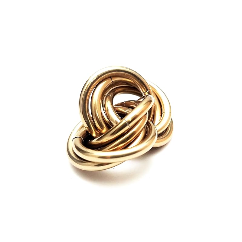 Möbii Fidget Ball (Solid Color): Quiet Mobius ADHD Anxiety Stim Stress Relief Toy Tool for Home Travel Office or Desk (Small, Half, Champagne)