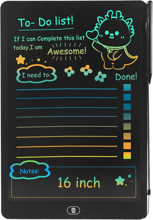 LCD Writing Tablet for Kids & Adults, Etch a Sketch Travel Essentials - 16 Inch Black