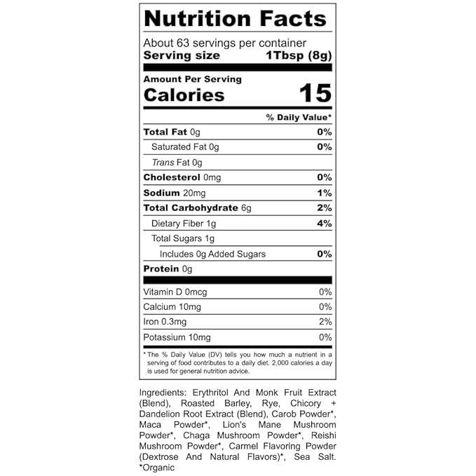 Eleven TLC, Shroomie Master Mind Mushroom Coffee Alternative, 7 Superfoods, Chaga, Reishi + Lion's Mane, Dandy Blend, Energy, Focus, 63 Servings