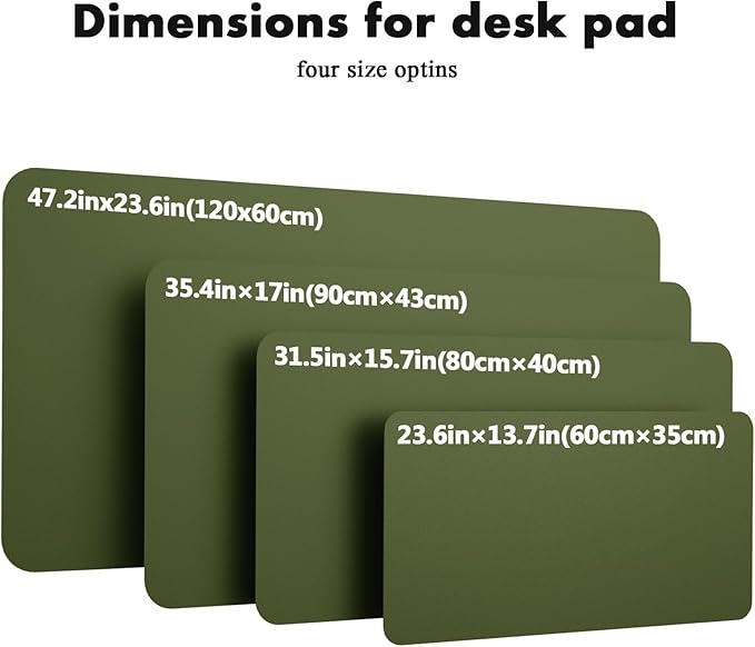 YSAGi Double-Sided Desk Pad, 31.5"x15.7"Leather Desk Mat, Eco Cork Desk Pad Protector,Large Mouse Pad,Waterproof Desk Blotter for Office/Home(Olive Green)