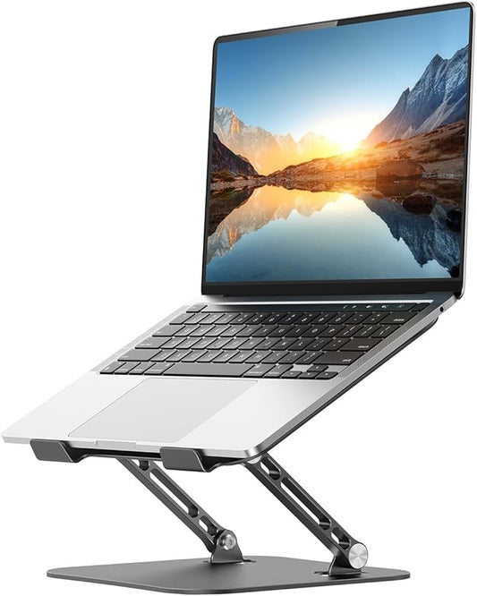 JUANWE Adjustable Laptop Stand, Aluminum Portable Laptop Riser Holder, Ergonomic Foldable Notebook Stand with Heat-Vent, Compatible for MacBook Pro, ASUS, Acer, Dell, HP (10-16'')