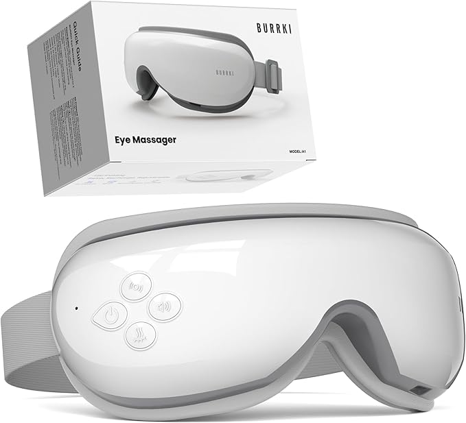 Eye Massager with Heat, Birthday Gifts for Mom Dad Her Him, Heated Eye Massager for Migraines with Compression and Bluetooth, Reduce Eyes Strain, Dark Circles and Improve Sleep