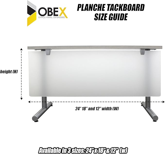 OBEX Table Mounted Modesty Panel Acrylic Desk Privacy Panel & Barrier for Office Cubicle, 18" x 72", Frosted