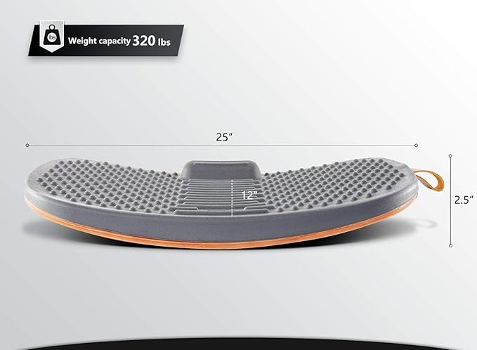 FEZIBO Standing Desk Mat with Anti Fatigue Bar, Wooden Wobble Balance Board with Ergonomic Design Comfort Floor Mat