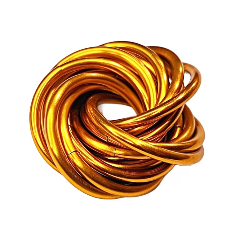 Möbii Fidget Ball (Solid Color): Quiet Mobius ADHD Anxiety Stim Stress Relief Toy Tool for Home Travel Office or Desk (Medium, Half, Tangerine)