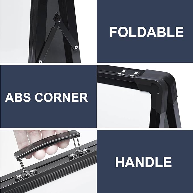 Small Dry Erase White Board – TANKEE Magnetic Desktop Foldable Whiteboard Portable Mini Easel Double Sided on Table Top with Holder for Drawing, Teacher Instruction, Memo Board