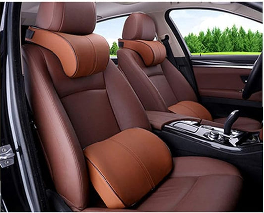 ZHONGLI Memory Foam Lumbar Support Pillow-Middle/Lower Back Support Cushion-Used for car Seats, Office Chairs, recliners, etc. (Khaki)