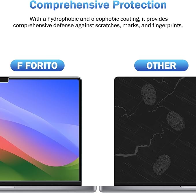 F FORITO 2-Pack Anti Blue Light Matte Screen Protector Compatible with MacBook Air 15.3 inch (2023-2025, M2, M3, M4), Eye Protection Blue Light Blocking Anti Glare Computer Screen Cover