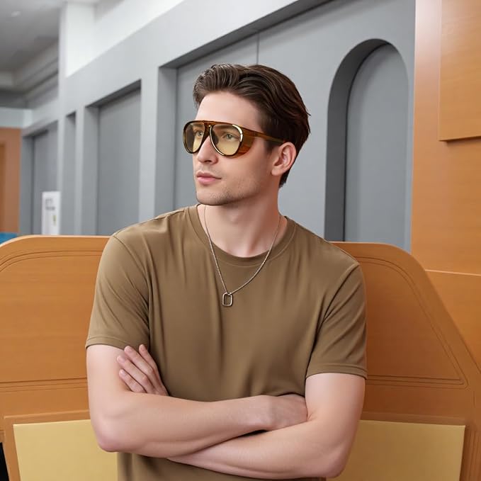 FEISEDY Yellow Lens Gaming Glasses Blue Light Glasses for Woman Men Computer Gamer Eyeglasses Anti Eyestrain Glare G0095