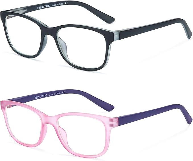 ZENOTTIC Kids Blue Light Blocking Glasses Anti Glare Lens Lightweight Frame Computer Eyeglasses for Boys and Girls