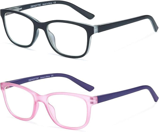 ZENOTTIC Kids Blue Light Blocking Glasses Anti Glare Lens Lightweight Frame Computer Eyeglasses for Boys and Girls