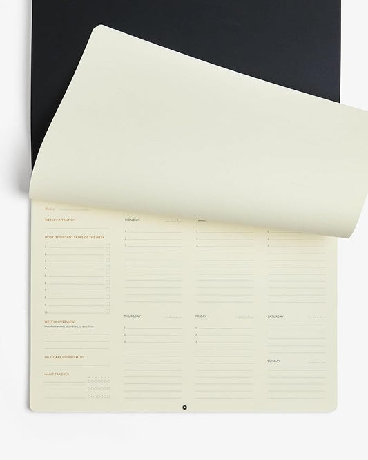 Intelligent Change - Daily Desk Pad, 3-Month Productivity Planner, Tear-Out Deskpad for to-Do List, Productivity Tools for Time Management and Mindfulness, A4 Size, Black