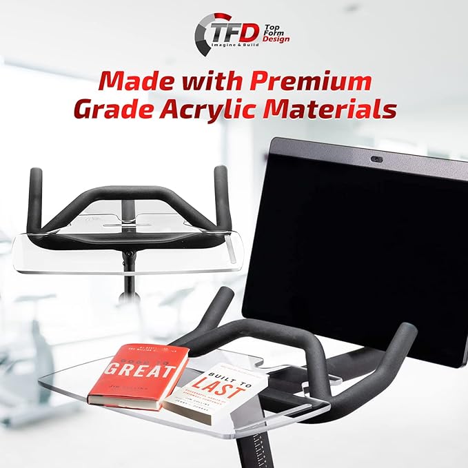 TFD The Tray+ | Compatible with Peloton Bike+ (Plus Model ONLY), Made in The USA, Laptop & Desk Tray Holder | Designed with Premium Grade Acrylic Materials - The Ultimate Peloton Accessories