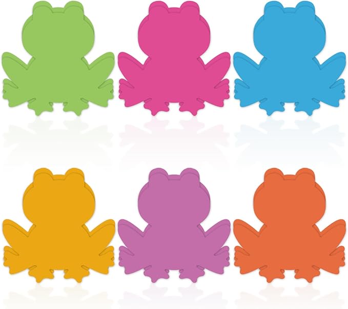 24 Packs Frog Sticky Notes 6 Colors Animal Memo Pads Colorful Summer Reminder Notes for Annotating Office Classroom Study, 480 Sheets
