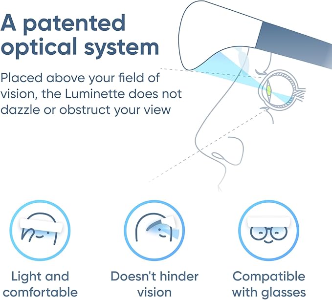 Luminette 2 Light Therapy Glasses (Updated 2024) - Wearable Happy Lamp - Natural Relief for Sleep Problems, Seasonal Mood Disorders, and Jet Lag - Portable Daylight Lamp