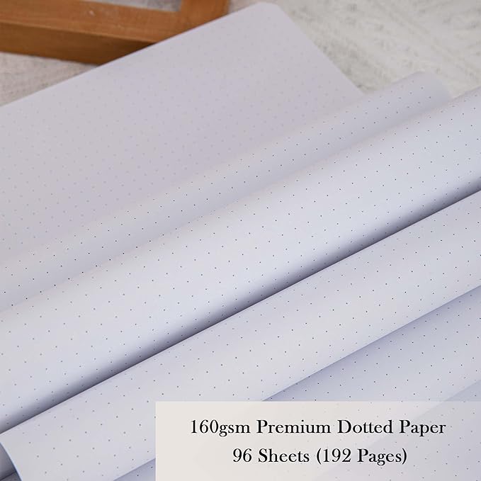 Bullet Dotted Journal, No Bleed Thick 160gsm Dotted Journal, A5 Dot Notebook, 5.8 X 8.2 IN, Hardcover Notebooks for Personal Organizers