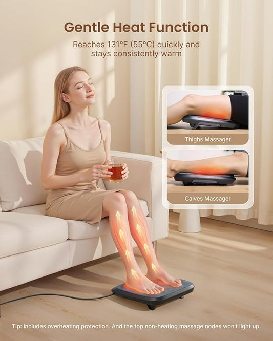 RENPHO FSA Shiatsu Foot Massager with Heating, Gifts for Women, FSA Eligible Items List, Deep Kneading Foot Massager for Neuropathy and Plantar Fasciitis, Quietly Used Under Desk as Ottoman