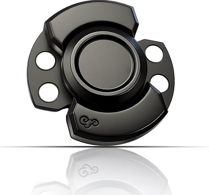 Metal Fidget Toys Adults,3 Play Model (Fidget Spinner,Fidget Clicker,Fidget Slider),Ultra-Silent,High-Speed Rotation,Compact Stress Relief Toy for Adult(Black)